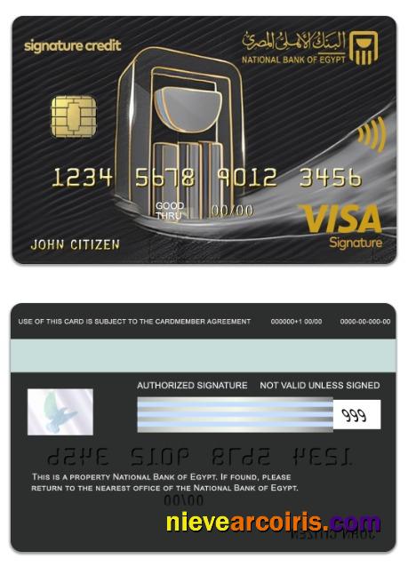 Egypt National Bank of Egypt visa signature card